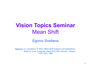 Vision Topics Seminar Mean Shift