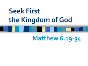 Seek First the Kingdom of God - St. Peter in Eastgate Church