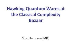 Hawking Quantum Wares at the Classical