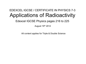 Applications of Radioactivity - Non