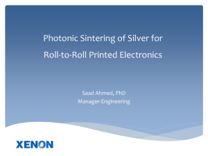 2012 - Photonic Sintering of Silver for Roll-to