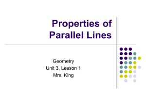Lesson 1, Properties of Parallel Lines