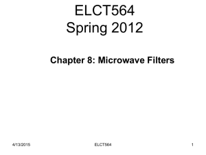 Chapter 8: Microwave Filters
