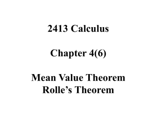 Mean Value Theorem Chapter 4(2)