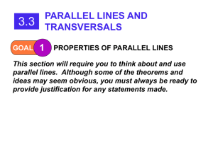 3.3 Parallel Lines and Transversals