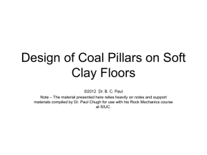 Design of Coal Pillars on Soft Clay Floors