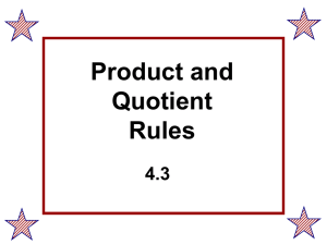 4.3 Product and Quotient Rules