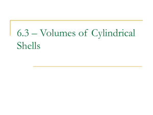6.3 – Volumes of Cylindrical Shells