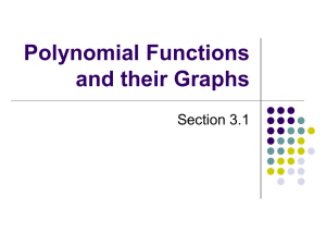 Polynomial Functions and Graphs