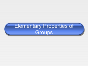 Elementary Group Properties