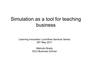 Simulation as a tool for teaching business