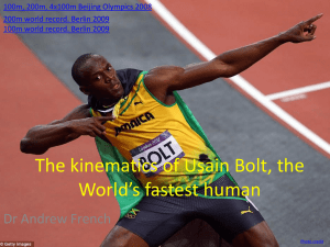 kinematics of Usain Bolt - The Eclecticon of Dr French