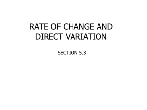 Rate of Change & Direct Variation