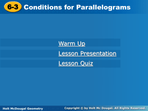 Chapter 6 Section 3 (Conditions of Parallelograms)