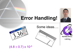 Working with Errors