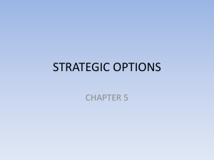 Chapter 5 STRATEGIC OPTIONS