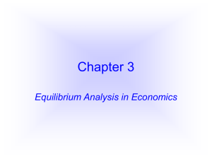 Equilibrium Analysis in Economic ( Ch. 3)