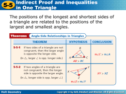 Worksheets Indirect Proof Worksheet With Answers indirect proof and inequalities in one triangle holt geometry 5 white plains public schools