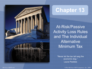 the at-risk rules or the passive activity losses rules?