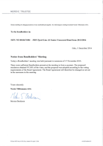 Notice from Bondholders` Meeting