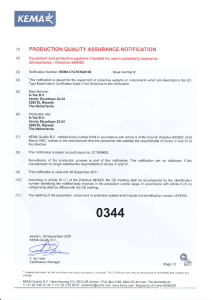 PRODUCTION QUALITY ASSURANCE NOTIFICATION