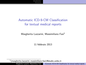 Automatic ICD-9-CM Classification for textual medical reports