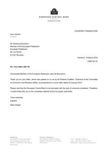Re: Your letter (QZ-19) - European Central Bank