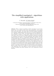 The simplified topological ε–algorithms with applications