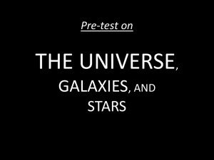Pre-test on THE UNIVERSE, GALAXIES, AND STARS