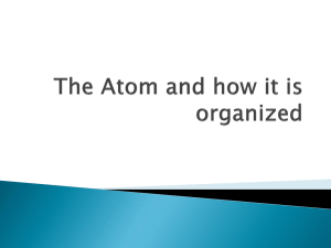 The Atom and how it is organized - Cashmere