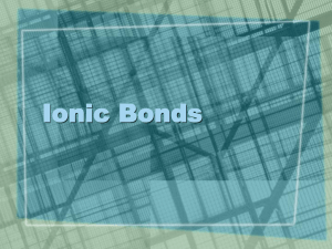 Ionic Bonds - Belle Vernon Area School District