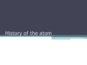 Chapter 1 Notes- History of the Atom