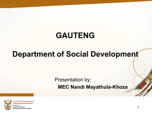 MEC Report NPO Summit - Department of Social Development