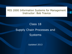 Supply Chain Processes and Systems