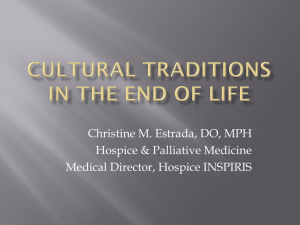 Cultural Traditions in End of Life Care