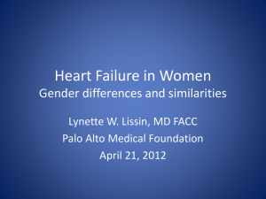 Heart Failure in Women Gender differences and similarities