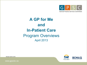 A GP for Me and In-Patient Care