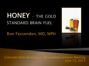 HONEY * the gold standard brain fuel Ron Fessenden, MD, MPH