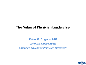 Session 2 – MD Leadership – Peter Angood