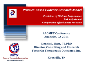 Werneke-Hart Risk-Adjustment Review AAOMPT Conference 10