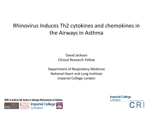 Rhinovirus Induces Th2 cytokines and chemokines in the Airways in