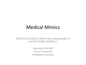 WE-1.01 Medical Mimics - New York State College Health Association
