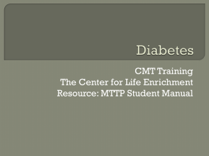 Diabetes - The Center for Life Enrichment
