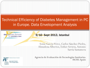 Technical Efficiency of Diabetes Management in PC in Europe. Data