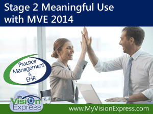 Stage 2 Meaningful Use with My Vision Express 2014