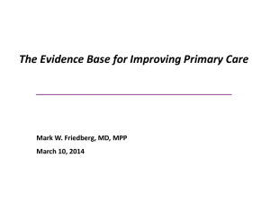 The Evidence Base for Improving Primary Care