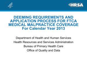 Deeming Requirements and Application Process for FTCA