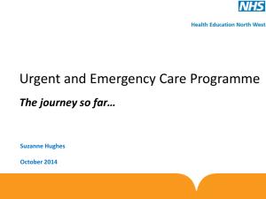 Urgent and Emergency Care Workforce Programme Update