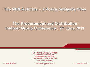 NHS Reforms – an inside track view