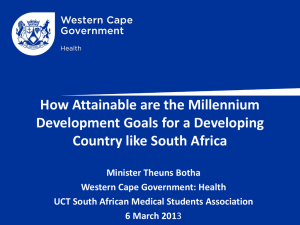 MDG presentation final - South African Medical Students